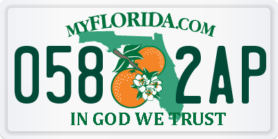 FL license plate 0582AP