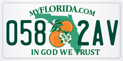 FL license plate 0582AV