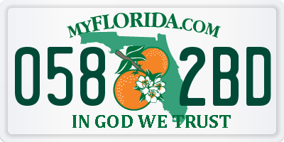 FL license plate 0582BD