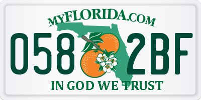 FL license plate 0582BF