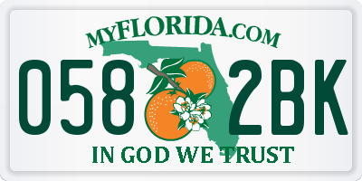FL license plate 0582BK