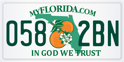 FL license plate 0582BN