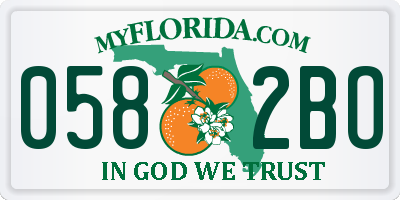 FL license plate 0582BO