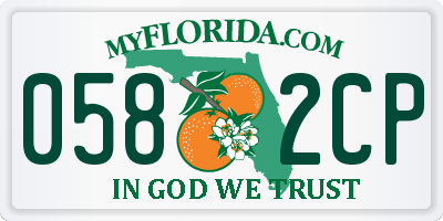 FL license plate 0582CP