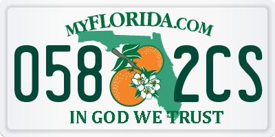 FL license plate 0582CS