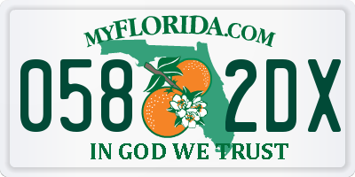 FL license plate 0582DX