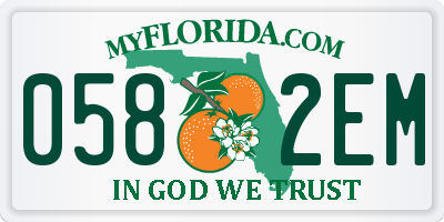 FL license plate 0582EM