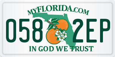 FL license plate 0582EP