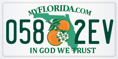 FL license plate 0582EV