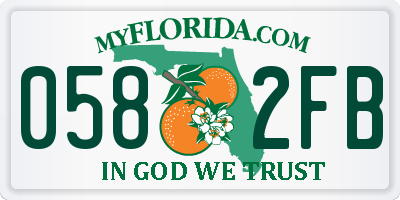 FL license plate 0582FB