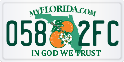 FL license plate 0582FC