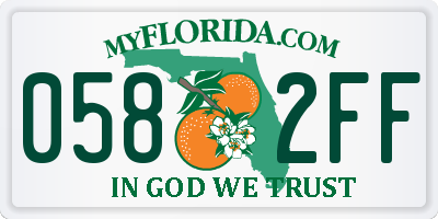 FL license plate 0582FF
