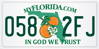 FL license plate 0582FJ