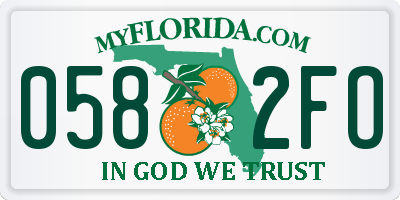 FL license plate 0582FO