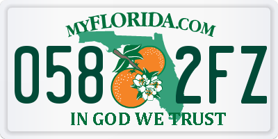 FL license plate 0582FZ