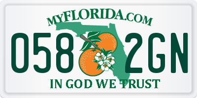 FL license plate 0582GN