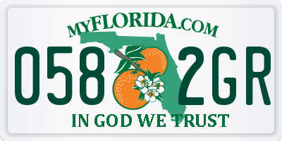 FL license plate 0582GR