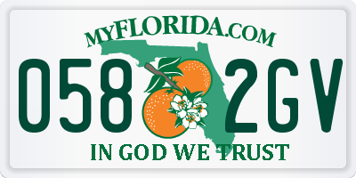 FL license plate 0582GV