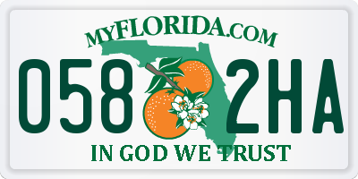 FL license plate 0582HA
