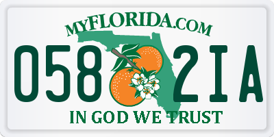 FL license plate 0582IA