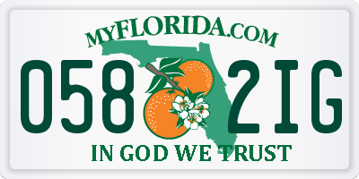 FL license plate 0582IG