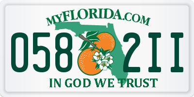 FL license plate 0582II