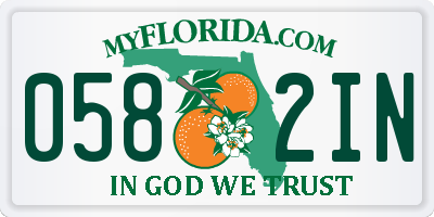 FL license plate 0582IN