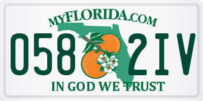 FL license plate 0582IV