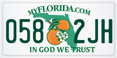 FL license plate 0582JH