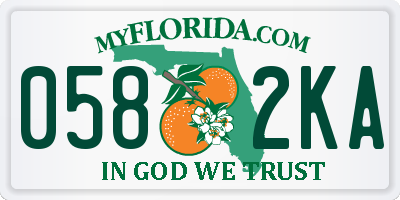 FL license plate 0582KA