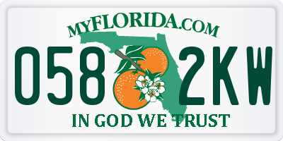 FL license plate 0582KW