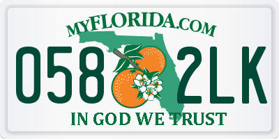 FL license plate 0582LK