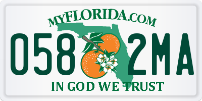 FL license plate 0582MA