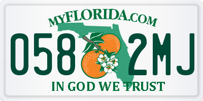 FL license plate 0582MJ