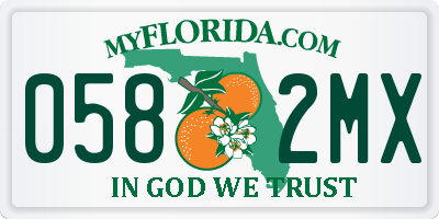 FL license plate 0582MX