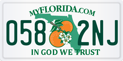 FL license plate 0582NJ