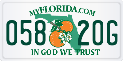 FL license plate 0582OG