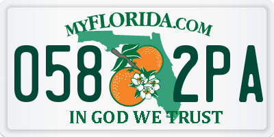 FL license plate 0582PA