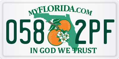 FL license plate 0582PF