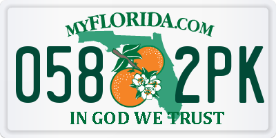FL license plate 0582PK