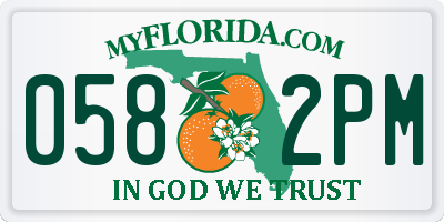 FL license plate 0582PM