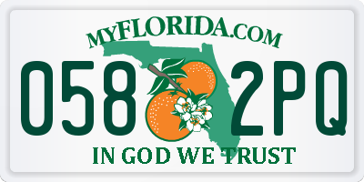FL license plate 0582PQ