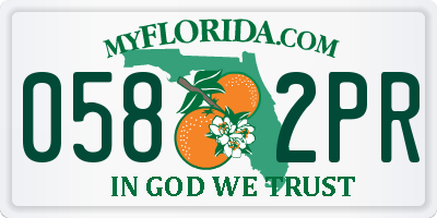 FL license plate 0582PR