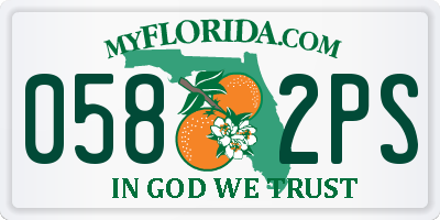 FL license plate 0582PS