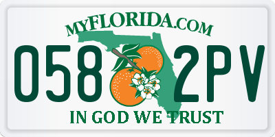 FL license plate 0582PV