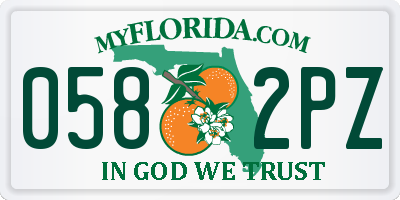 FL license plate 0582PZ