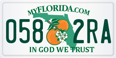 FL license plate 0582RA
