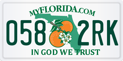 FL license plate 0582RK