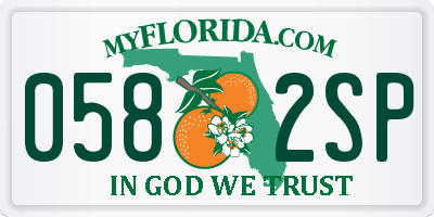 FL license plate 0582SP