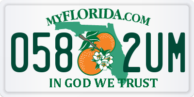 FL license plate 0582UM